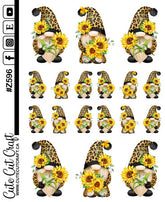 Sunflower Leopard Gnomes
